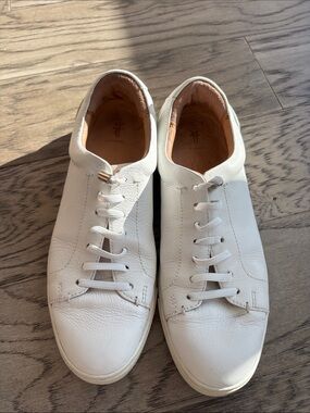 Frye Ivy White Leather Lace-Up Sneakers with Removable Insoles